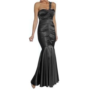 Cache Beaded Shoulder Strap Ruched Mermaid Dress
